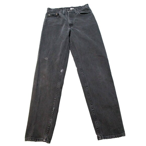 Levi's 550 Jeans Mens 31x32 Black Relaxed Fit Tapered Straight USA Distressed - Picture 2 of 12